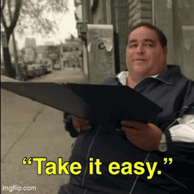 Man Holding Folder Saying Take It Easy GIF