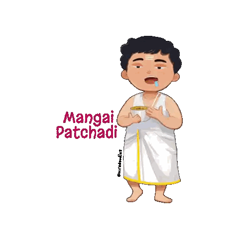 Man Holding Food Bowl Mangai Patchadi Sticker