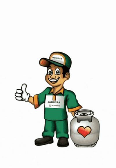 Man Holding Gas Cylinder With Bom Dia GIF