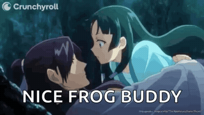 Man Holding Girl Saying Nice Frog Buddy GIF