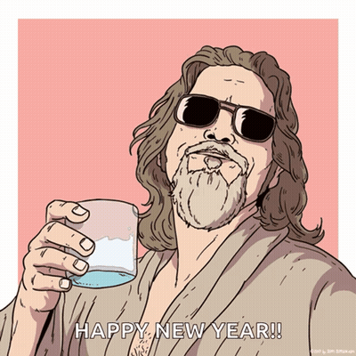Man Holding Glass Happy New Year GIF