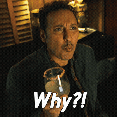 Man Holding Glass With Why GIF