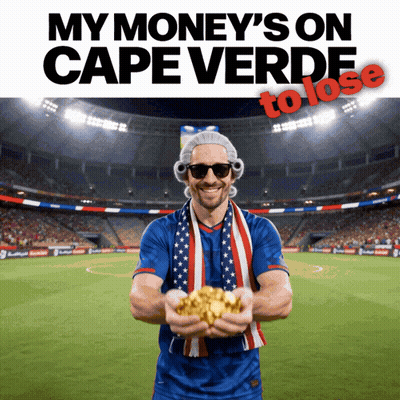 Man Holding Gold In Soccer Field My Money's On Cape Verde To Lose GIF