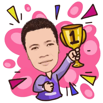 Man Holding Gold Trophy With Number 1 Sticker