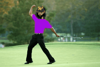Man Holding Golf Club GIF