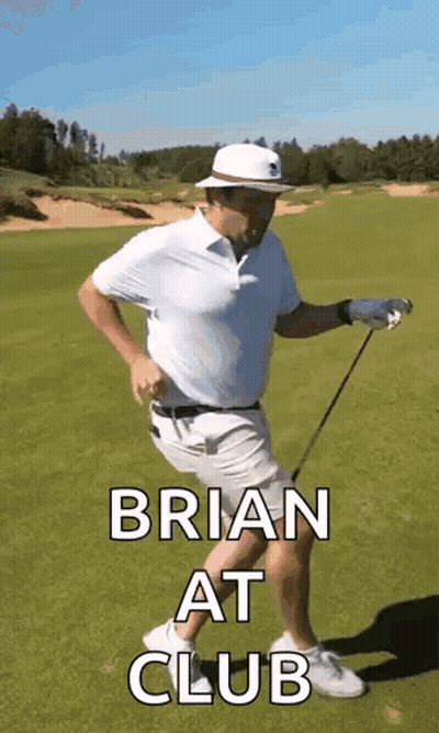 Man Holding Golf Club On Course GIF