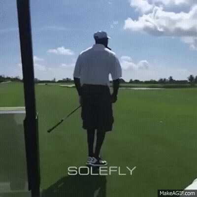Man Holding Golf Club On Golf Course GIF