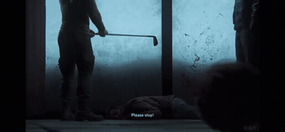 Man Holding Golf Club Saying Please Stop GIF