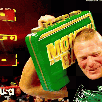 Man Holding Green Case Saying Money In The Bank GIF