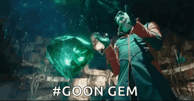 Man Holding Green Emerald Says Goon Gem GIF