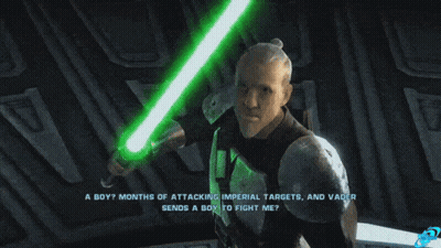 Man Holding Green Lightsaber GIF