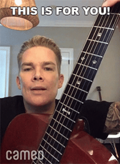 Man Holding Guitar Saying This Is For You GIF