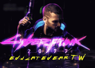 Man Holding Gun Cyberpunk 2077 Educated Earth GIF