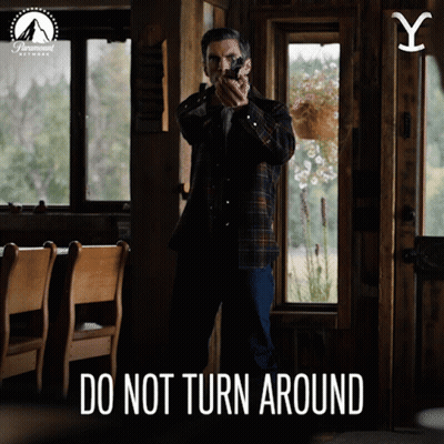 Man Holding Gun Do Not Turn Around GIF