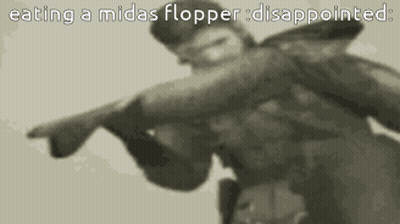 Man Holding Gun Eating Midas Flipper Disappointed GIF