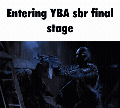 Man Holding Gun Entering YBA SBR Final Stage GIF