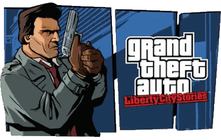 Man Holding Gun In Front Of Liberty City Sign Sticker