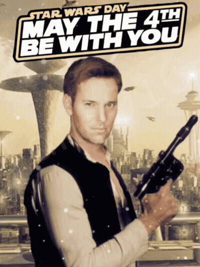 Man Holding Gun May The 4Th Be With You GIF