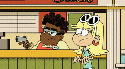 Man Holding Gun Next To Woman With Sunglasses GIF