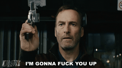 Man Holding Gun Saying I'm Gonna Fuck You Up GIF