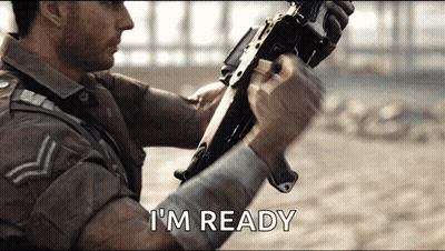 Man Holding Gun Saying I'm Ready GIF