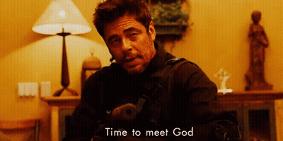 Man Holding Gun Saying Time To Meet God GIF