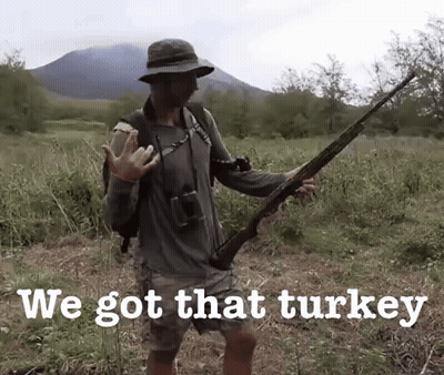 Man Holding Gun Saying We Got That Turkey GIF