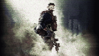 Man Holding Gun Surrounded By Words GIF