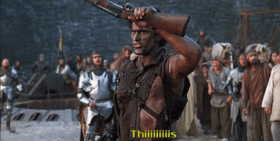 Man Holding Gun Thiiiiiiiiiis GIF