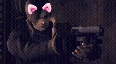 Man Holding Gun With Cat Ear GIF