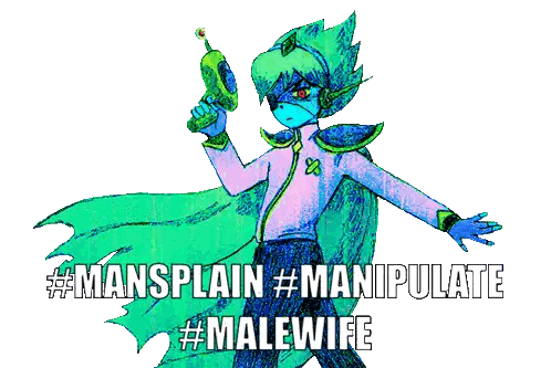 Man Holding Gun With Mansplain Manipulate Malewife Sticker