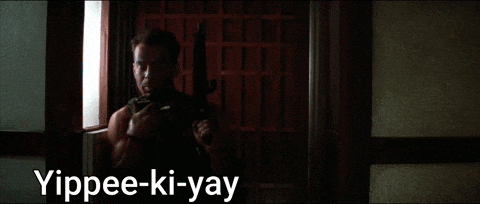 Man Holding Gun Yippee Ki Yay Melonfarmer GIF