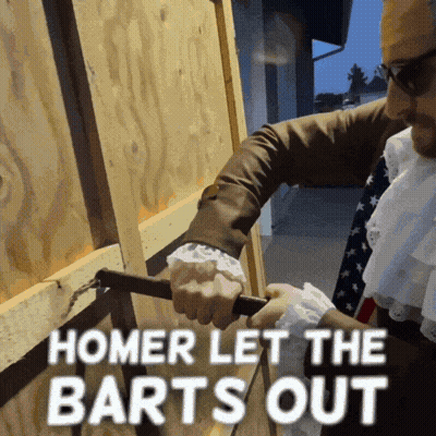 Man Holding Hammer Homer Let The Barts Out GIF