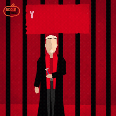 Man Holding Hammer In Front Of You're Trapped Here Forever Sign GIF