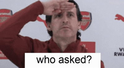 Man Holding Hand To Forehead In Front Of Arsenal Sign GIF