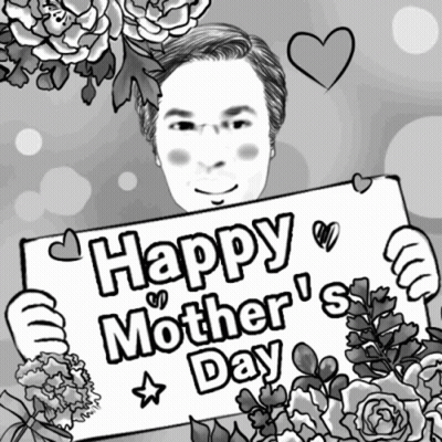 Man Holding Happy Mothers Day Sign GIF