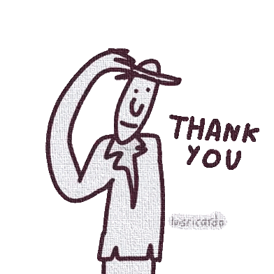 Man Holding Hat Saying Thank You Sticker