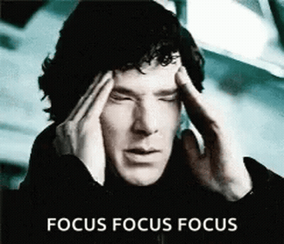 Man Holding Head Eyes Closed Focus GIF
