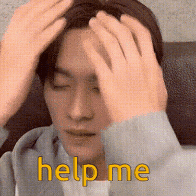 Man Holding Head Saying Help Me Yellow GIF
