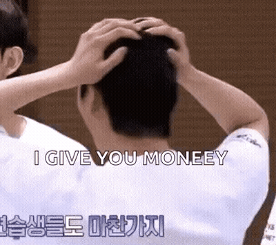 Man Holding Head Saying I Give You Money GIF