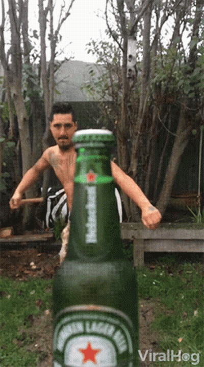 Man Holding Heineken Beer GIF