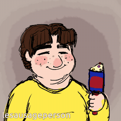 Man Holding Ice Cream Cone Named Le Sausageperson GIF