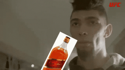 Man Holding Johnnie Walker Red Label Whiskey GIF