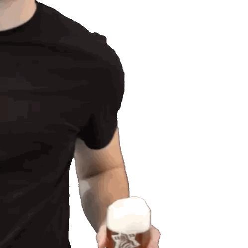 Man Holding Karls Beer Sticker