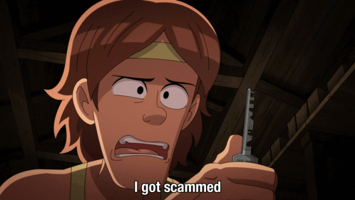 Man Holding Key I Got Scammed GIF