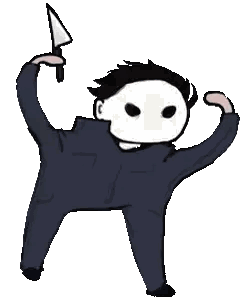 Man Holding Knife Sticker
