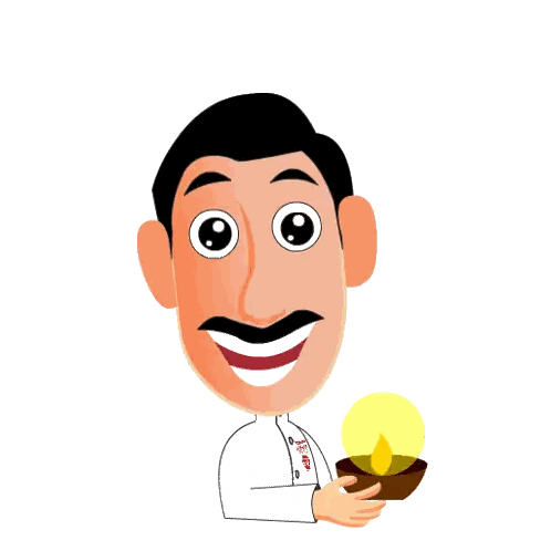 Man Holding Lamp Happy Deepavali Sticker