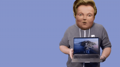 Man Holding Laptop Saying Have You Tried Turning It Off And Then On Again GIF