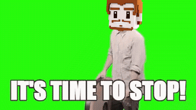 Man Holding Large Clock Saying Its Time To Stop GIF