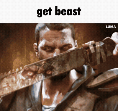 Man Holding Large Sword With Get Beast GIF